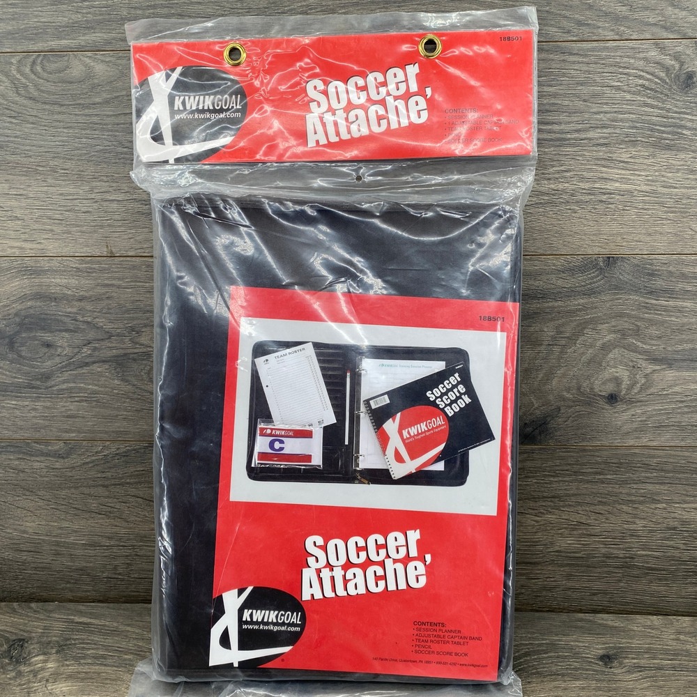 Kwik Goal Soccer Attache' Unisex OS Black Coaching Binder Kit 18B501